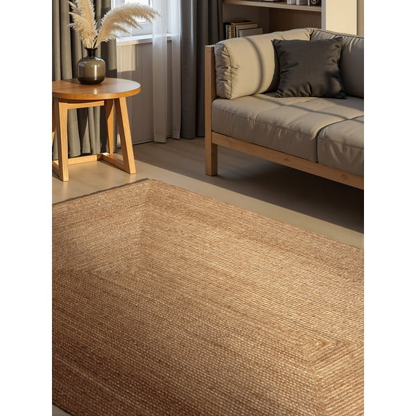 Doppelseitiger/handgewebter Jute-Teppich in Naturfarbe, 200 x 300 cm Juno - Hanse Home-image-1