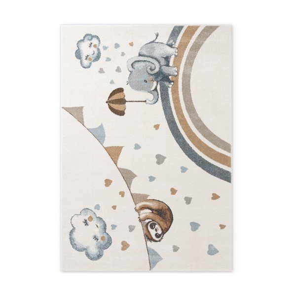 Cremefarbener Kinderteppich 160 x 230 cm Walk like an Elephant Rainy Party - Villeroy&Boch