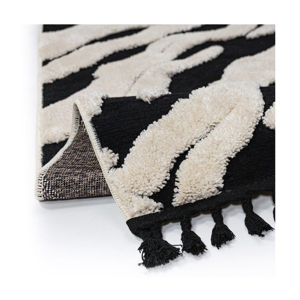 Schwarz-weißer Teppich, 200 × 300 cm Esra Zebra - Flair Rugs-image-4
