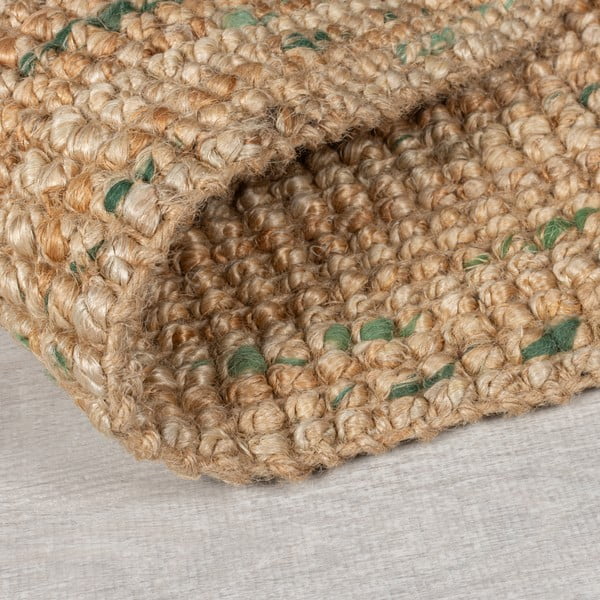 Grün/in Naturfarbe, doppelseitig, handgewebter Jute-Teppich, 200 × 290 cm Jute Boucle Green - Flair Rugs-image-4