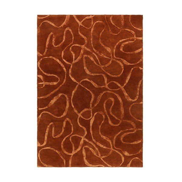 Handgewebter Teppich in Ziegelrot 120x170 cm Varri – MADE