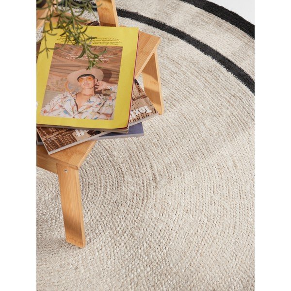 Doppelseitiger/handgewebter runder Jute-Teppich in hellem Naturton, Ø 200 cm Lina - Hanse Home-image-3
