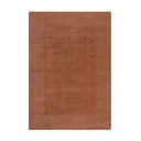 Wollteppich in Ziegelrot, 200 × 290 cm Textured Wool Border - Flair Rugs