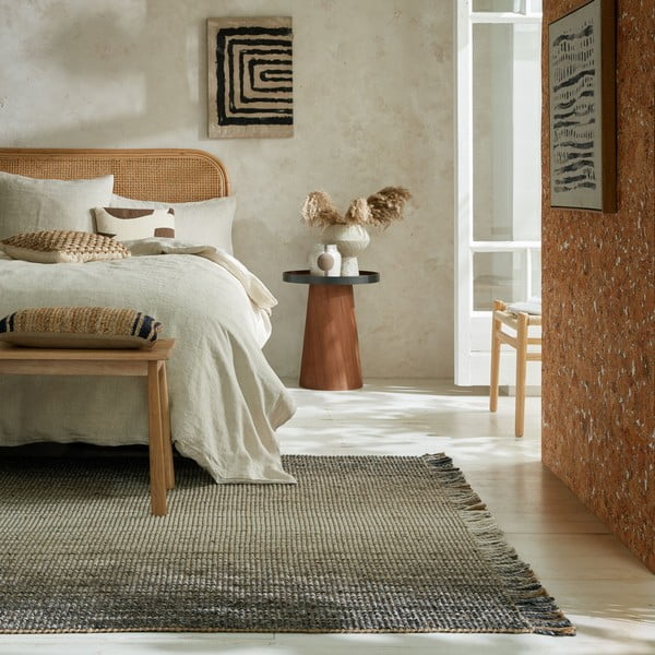 Grauer wendbarer/handgewebter Teppich 60x110 cm – Flair Rugs-image-1