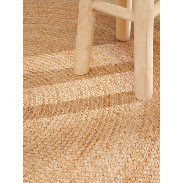 Doppelseitiger/handgewebter runder Jute-Teppich in Naturfarbe, Ø 160 cm Looma Gold - Hanse Home-image-4