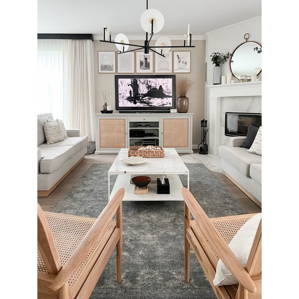 Grauer Wollteppich, 230 × 340 cm Calisia Vintage Flora - Agnella-image-4