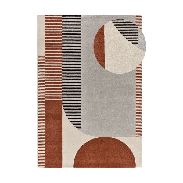 Rot-grauer Teppich 160 × 230 cm Gaia - Universal