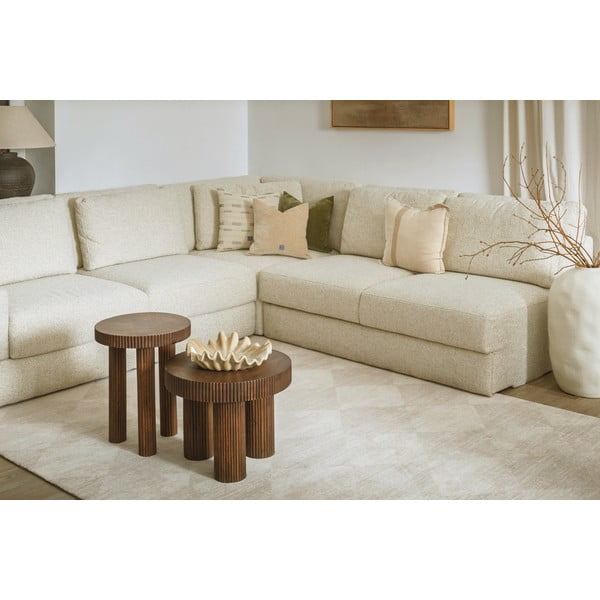 Beiger Wollteppich 200 × 300 cm Agnus Checkered - Agnella-image-2