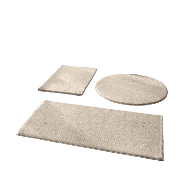 Grau-beigefarbene Badezimmerteppiche im 3er-Set, 50 x 90 cm - Mila Home