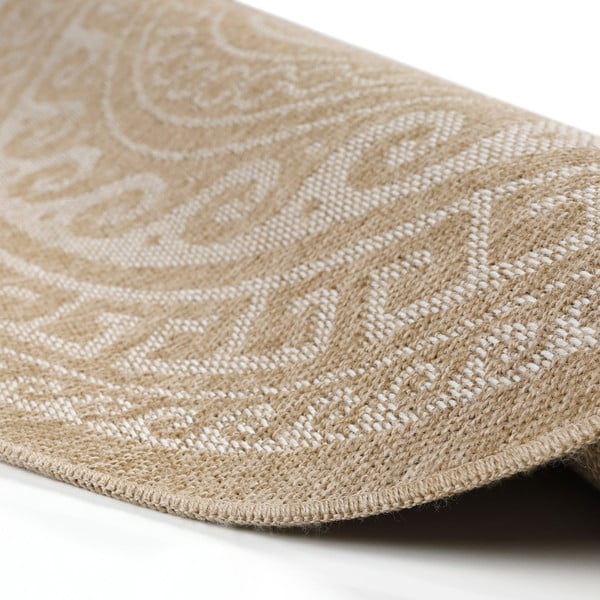 Beiger, runder Teppich für den Außenbereich, Ø 160 cm Comilla - Ayyildiz Carpets-image-3
