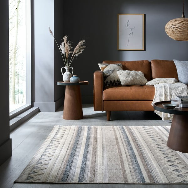 Grau-beiger, waschbarer Teppich, 116 × 170 cm Everette - Flair Rugs-image-1