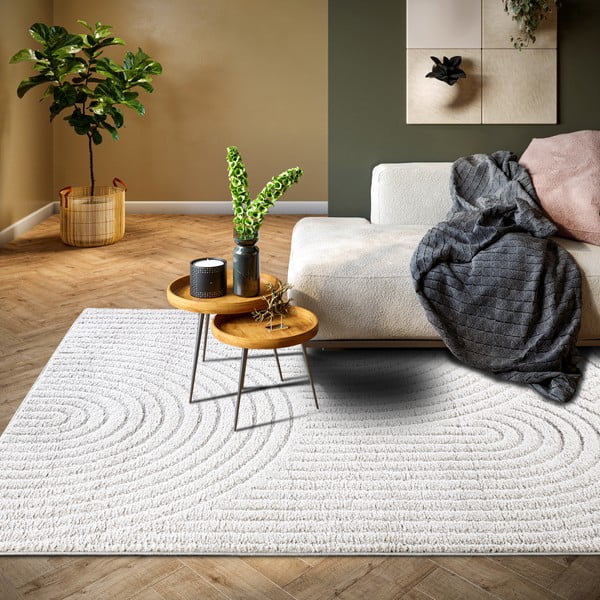 Weißer Teppich, 200 × 280 cm Panglao New York White - Elle Decoration-image-1