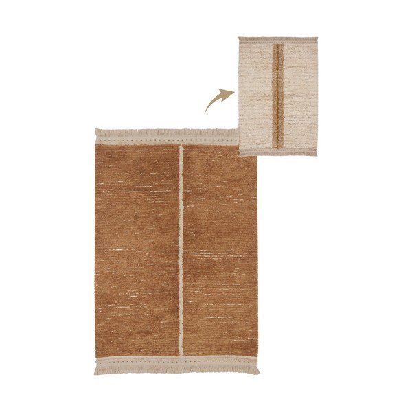 Baumwollteppich in Beige-Ziegelrot, 140 x 200 cm Duetto Toffee - Lorena Canals