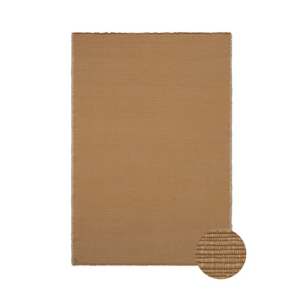Ockergelber, handgewebter Baumwollteppich, 140 × 200 cm Handloom - Lorena Canals