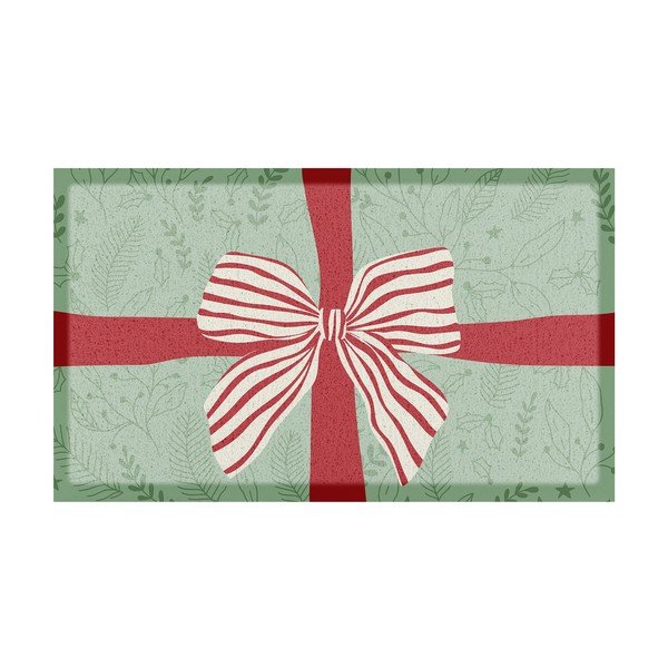 Fußmatte recycelter Kunststoff Weihnachten 40x70 cm Red & White Stripe Bow – Artsy Doormats