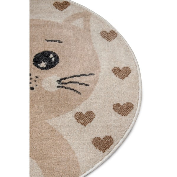 Beiger Kinderteppich, Durchmesser 140 cm Cat - Hanse Home-image-1