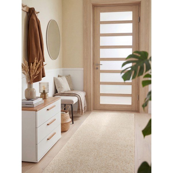 Cremefarbener, waschbarer Läufer, 80 × 240 cm Rocco Cream - Elle Decoration-image-1