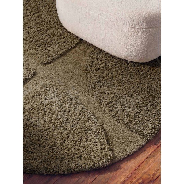 Handgewebter runder Teppich in Khaki, Ø 200 cm Lambeth Jasper - Ted Baker-image-3