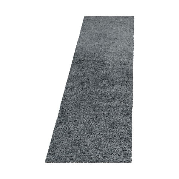 Grauer Läufer 80 x 250 cm Fluffy - Ayyildiz Carpets