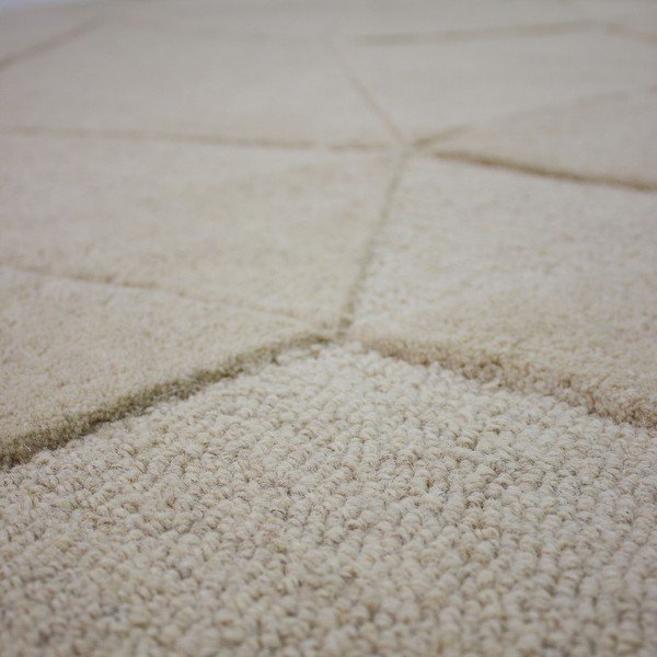 Beiger, handgewebter, runder Wollteppich, Ø 160 cm Shard - Flair Rugs-image-2