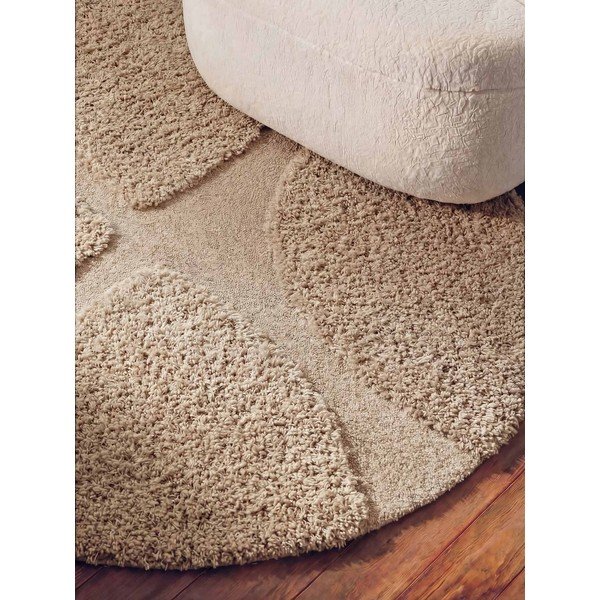 Beiger, handgewebter, runder Teppich, Ø 200 cm Lambeth Jasper - Ted Baker-image-3