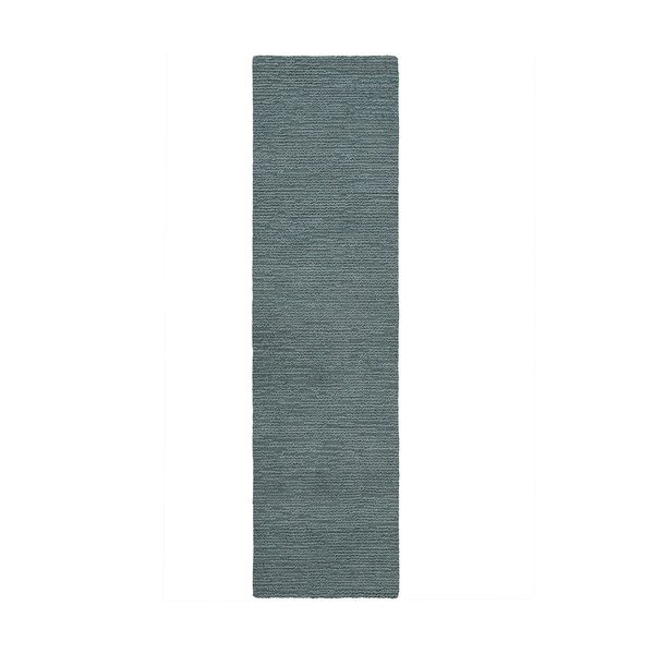 Graublauer, handgewebter Wollläufer, 80 × 230 cm Harris Boucle - Flair Rugs