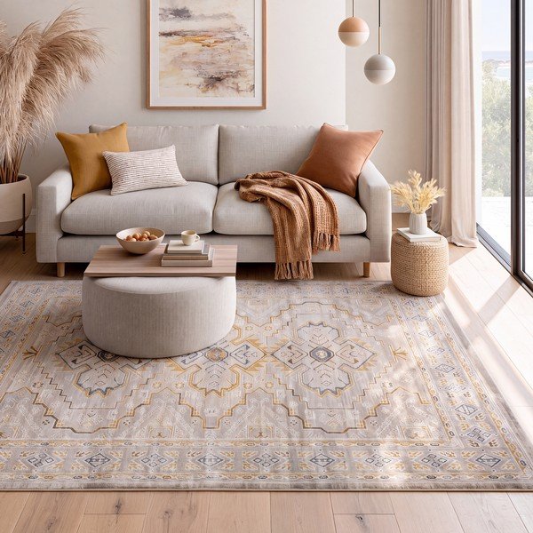 Beiger Teppich 115 × 170 cm Berta - Universal-image-1