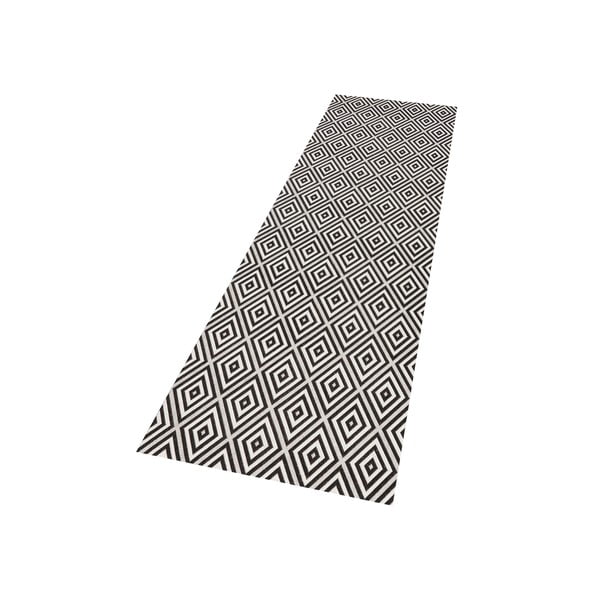 Schwarzer Teppich für Innen- und Außenbereiche 80x200 cm Karo – Hanse Home-image-4