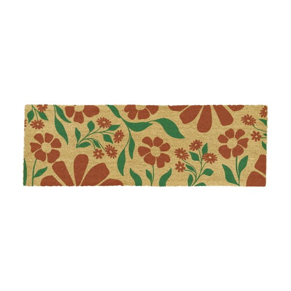 Fußmatte kokosfaser 40x120 cm Red & Green Floral – Artsy Doormats