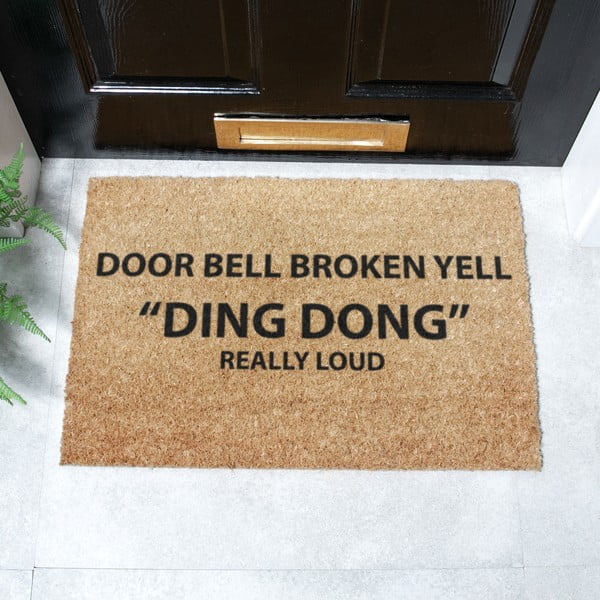 Fußmatte aus Kokosfasern, 40 x 60 cm Yell Ding Dong - Artsy Doormats-image-2