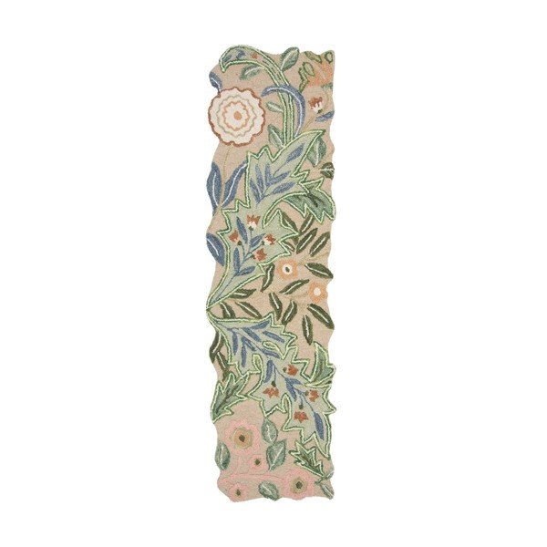 Grüner, handgewebter Läufer aus Wolle, 60 x 230 cm Bryony Shaped Floral - Flair Rugs