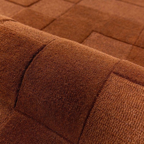 Handgewebter Wollteppich in Terrakotta-Farbe, 200 × 290 cm Checkerboard - Flair Rugs-image-2