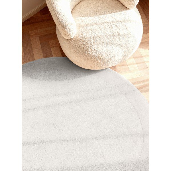 Cremefarbener, handgewebter, runder Teppich mit Wollanteil, Ø 150 cm Kivi - Villeroy&Boch-image-3