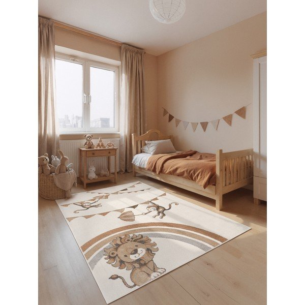 Cremefarbener Kinderteppich 160 x 230 cm Roar like a Lion Rainbow Party - Villeroy&Boch-image-1