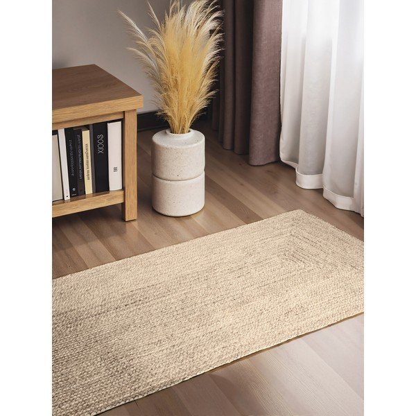 Cremefarbener, doppelseitiger/handgewebter Jute-Laufteppich, 80 × 200 cm Juno - Hanse Home-image-1
