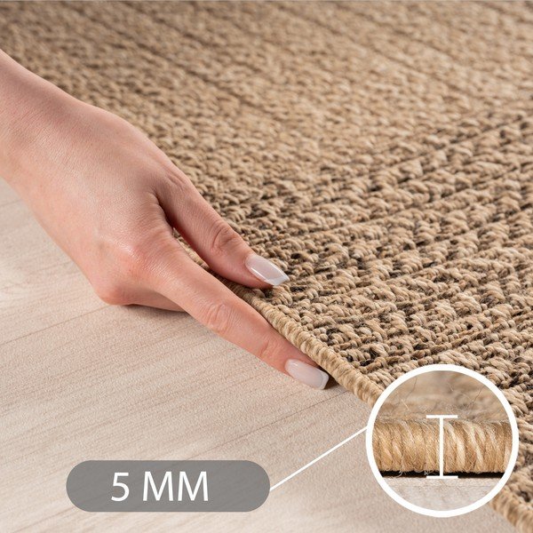 Brauner, runder Teppich für den Innen- und Außenbereich, Ø 120 cm Timber 1405 - Ayyildiz Carpets-image-2