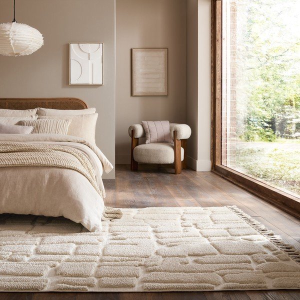 Cremefarbener Teppich 160 x 230 cm Esra Cobbled - Flair Rugs-image-1