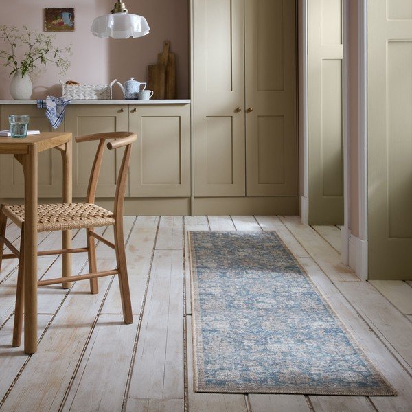 Blaue, waschbare Laufmatte 60 x 230 cm Orelia Global - Flair Rugs-image-1