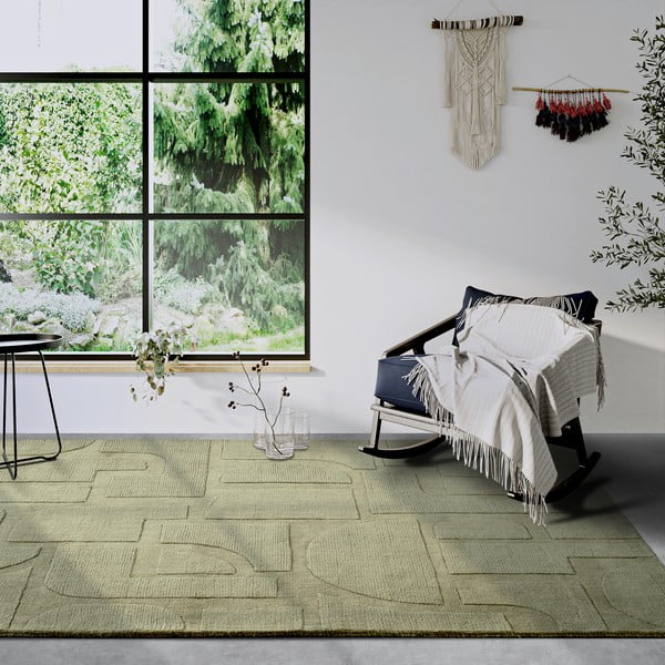 Grüner, handgewebter Wollteppich, 160 x 230 cm Alexis - Villeroy&Boch-image-1