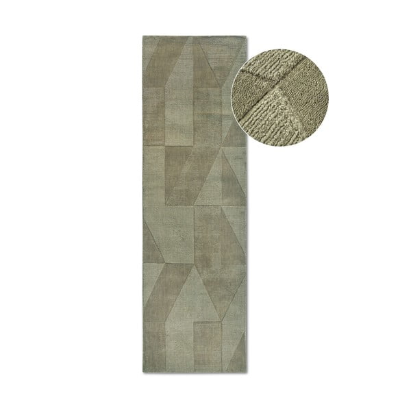 Grüner, handgewebter Läufer aus Wolle, 80 x 250 cm Ursule - Villeroy&Boch