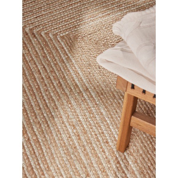 Doppelseitiger/handgewebter Jute-Teppich in Naturfarbe/in hell-naturfarbener Ausführung, 120 x 170 cm Juno - Hanse Home-image-2