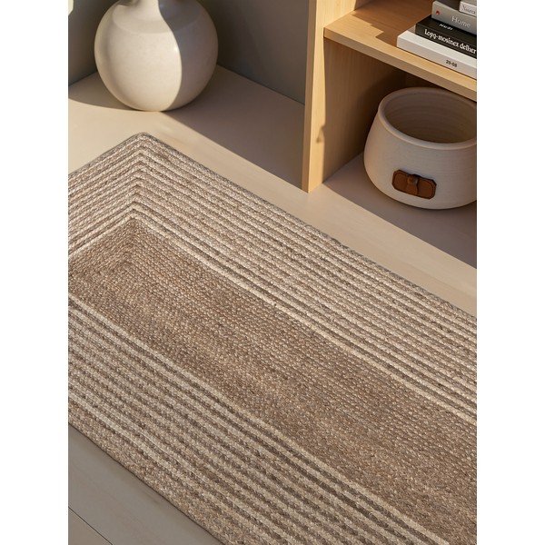 Doppelseitiger/handgewebter Jute-Läufer in hellem Naturton/in dunklem Naturton, 80 x 300 cm Juno - Hanse Home-image-2