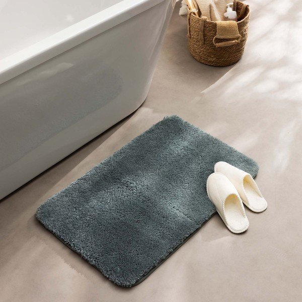 Graugrüne Badezimmermatte, 50 × 80 cm Mael - douceur d'intérieur-image-1