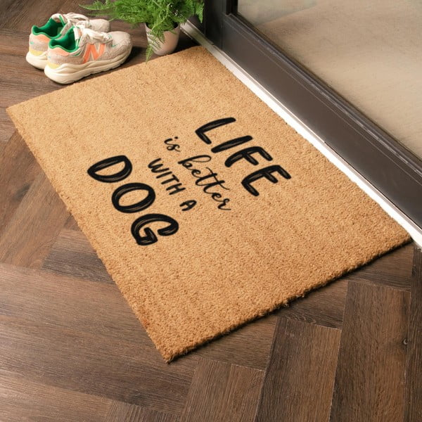 Fußmatte aus Kokosfasern, 40 x 60 cm Life Is Better With a Dog - Artsy Doormats-image-1