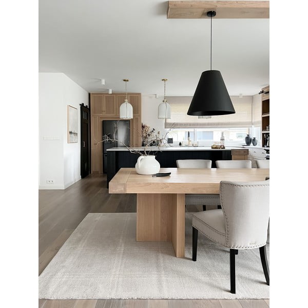 Cremefarbener Wollteppich, 200 × 300 cm Calisia M Grid Prime - Agnella-image-1