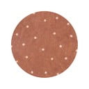Waschbarer, handgewebter Baumwoll-Kinderteppich in Ziegelrot, Ø 140 cm Round Dot Chestnut - Lorena Canals