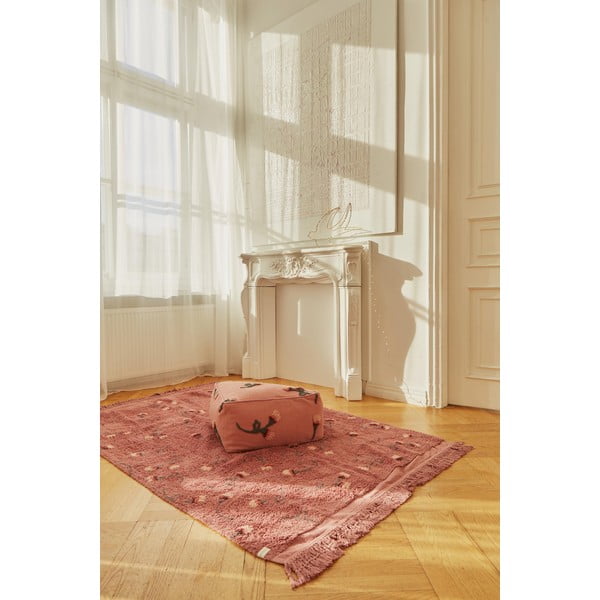 Rosa Waschbar/Handgefertigt Kinderteppich Baumwolle 140x210 cm English Garden Ash Rose – Lorena Canals-image-4