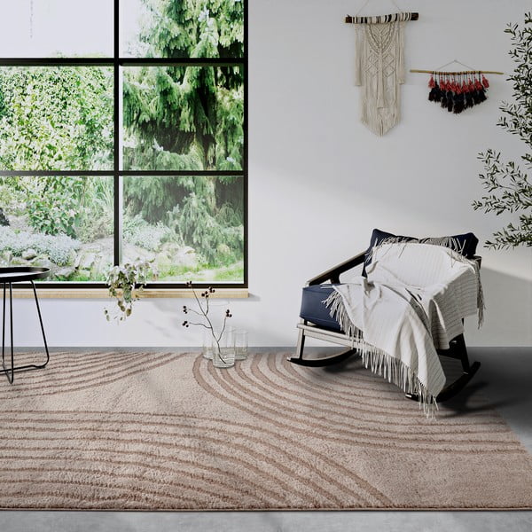 Beiger Teppich 200 × 280 cm Pigment Beige - Elle Decoration-image-1