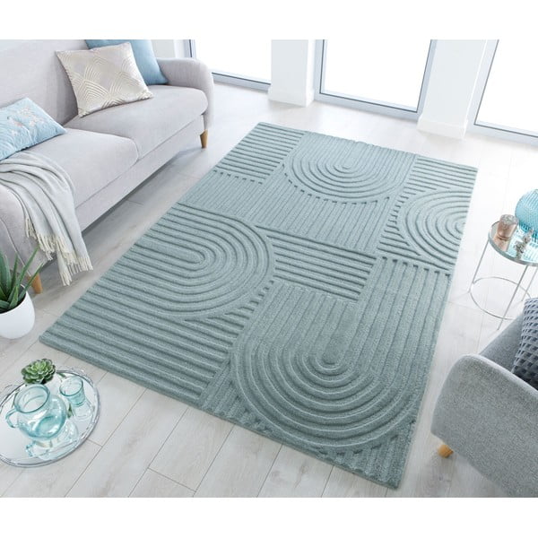 Türkisfarbener, handgewebter Wollteppich, 200 × 290 cm Zen Garden - Flair Rugs-image-1