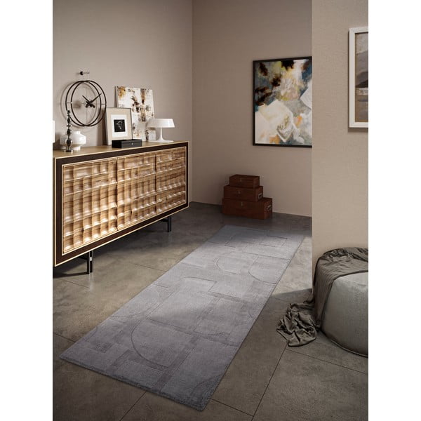 Grauer, handgewebter Läufer aus Wolle, 80 x 250 cm Alexis - Villeroy&Boch-image-1